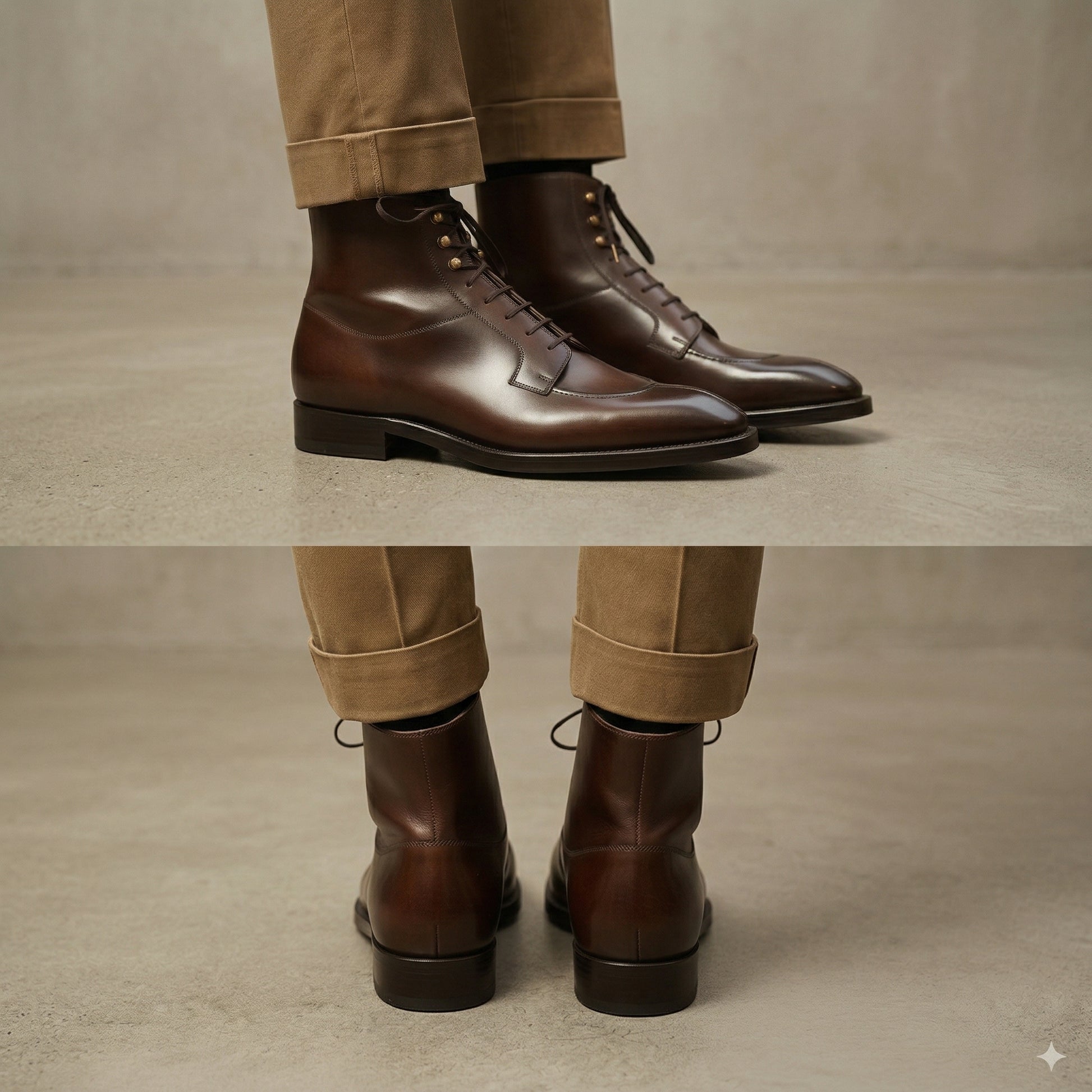 Brown Leather Vieste Lace Up Derby Boots - AW24
