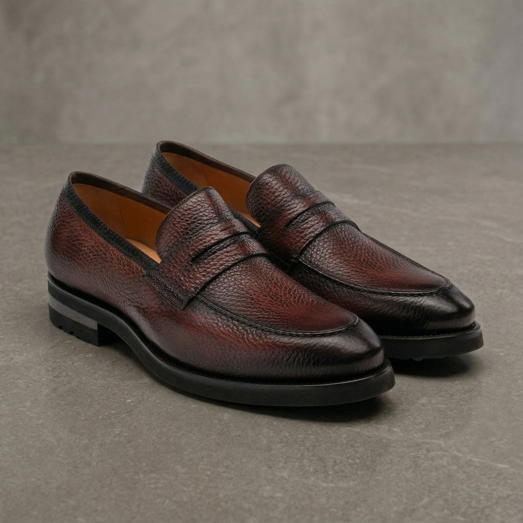 Flat Feet Shoes - Brown Leather Montreal Chunky Loafers with Arch Support