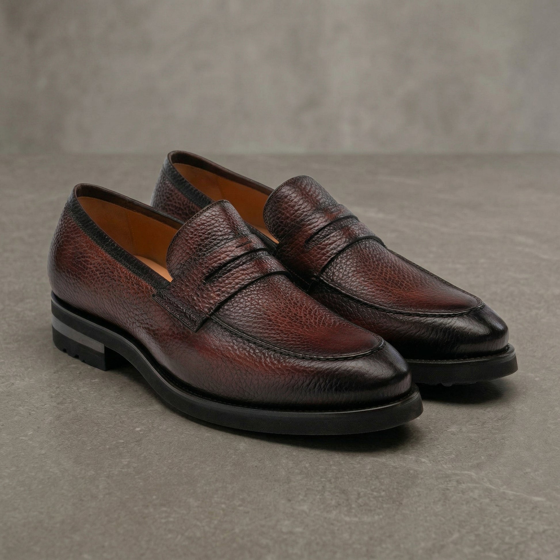 Flat Feet Shoes - Brown Leather Montreal Chunky Loafers with Arch Support