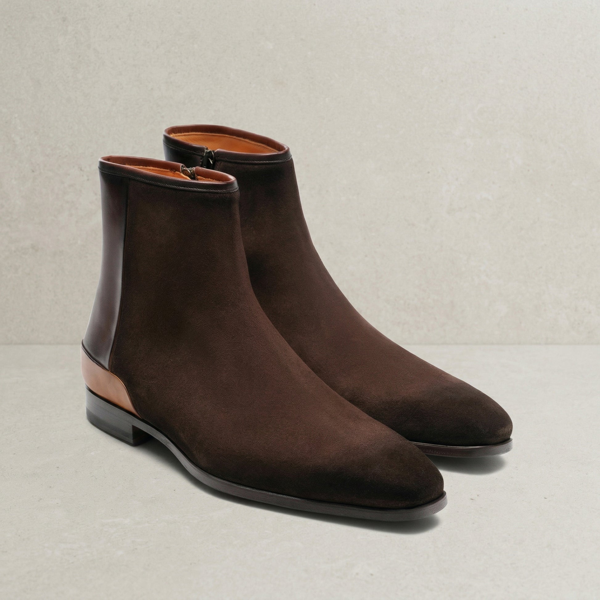HEIGHT INCREASING BROWN SUEDE FENLAND SLIP ON CHELSEA BOOTS