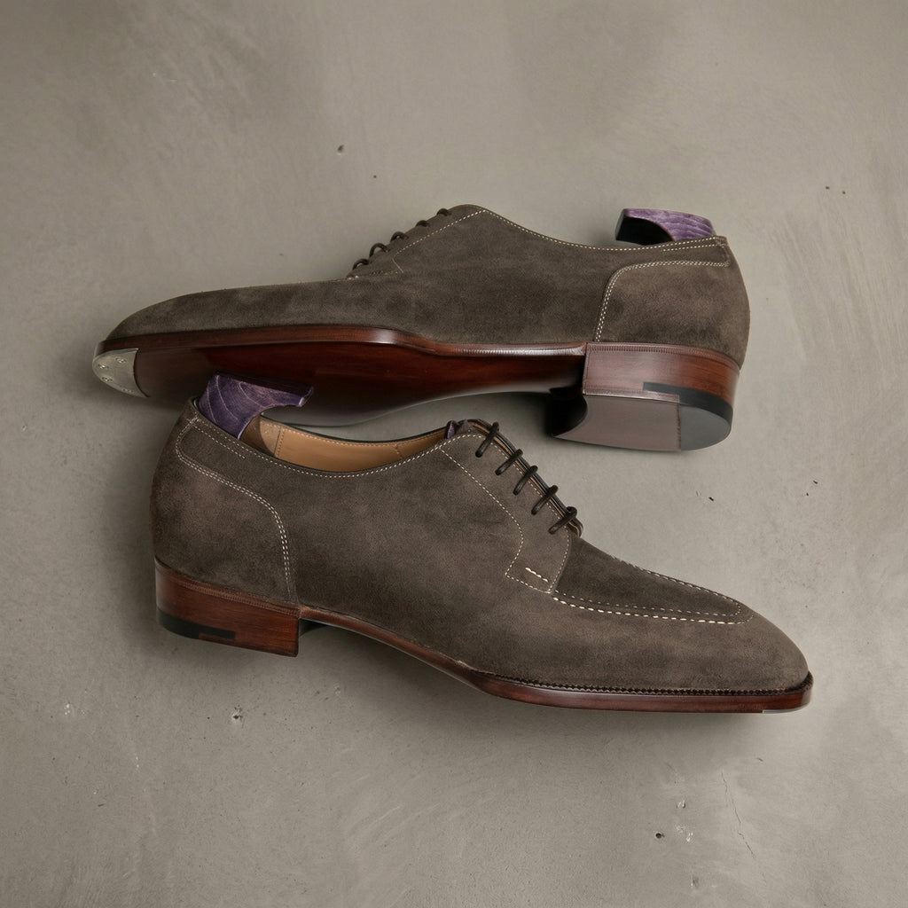 Brown Suede Leather Classic Composure Toe Cap Oxfords