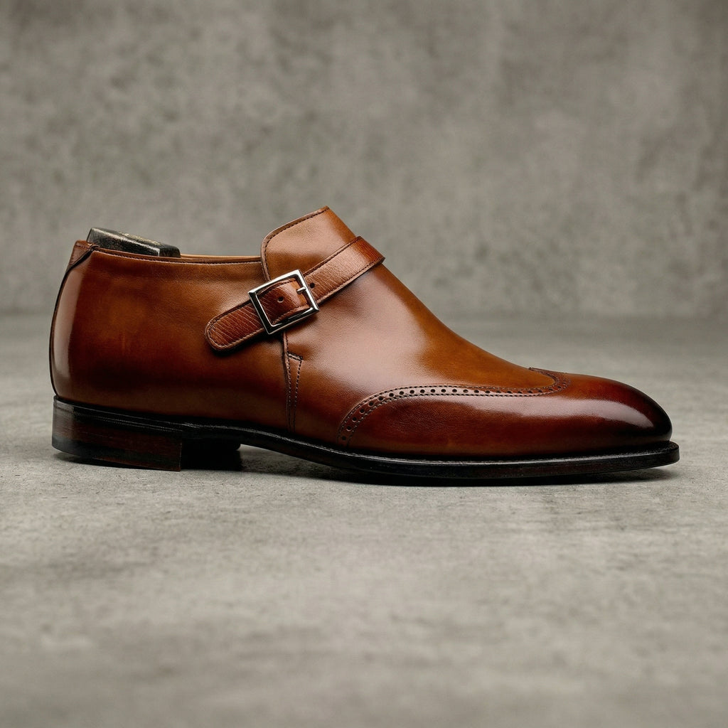 Tan Leather Alnwick Monk Strap Shoes - ITALIAN AW26