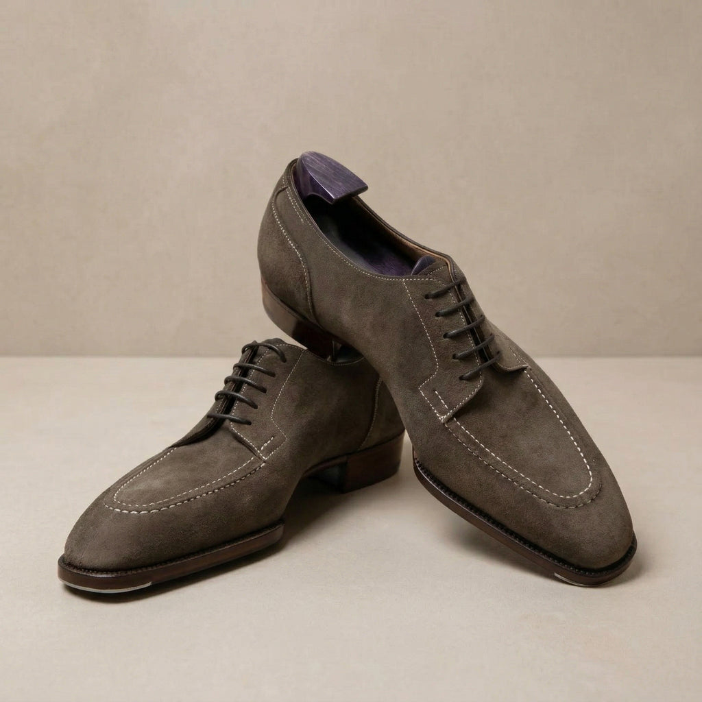 Brown Suede Leather Classic Composure Toe Cap Oxfords