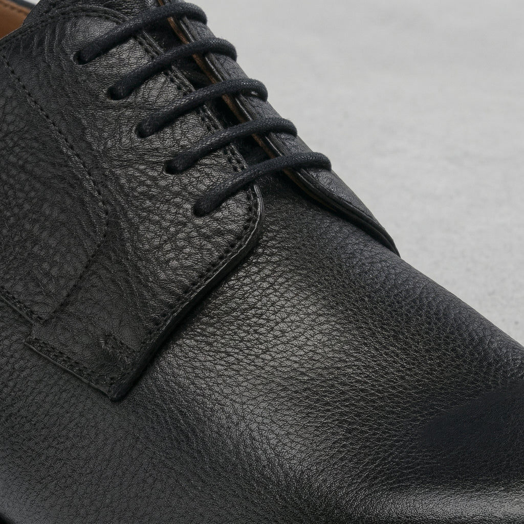 Black Leather Congleton Chunky Derby Shoes