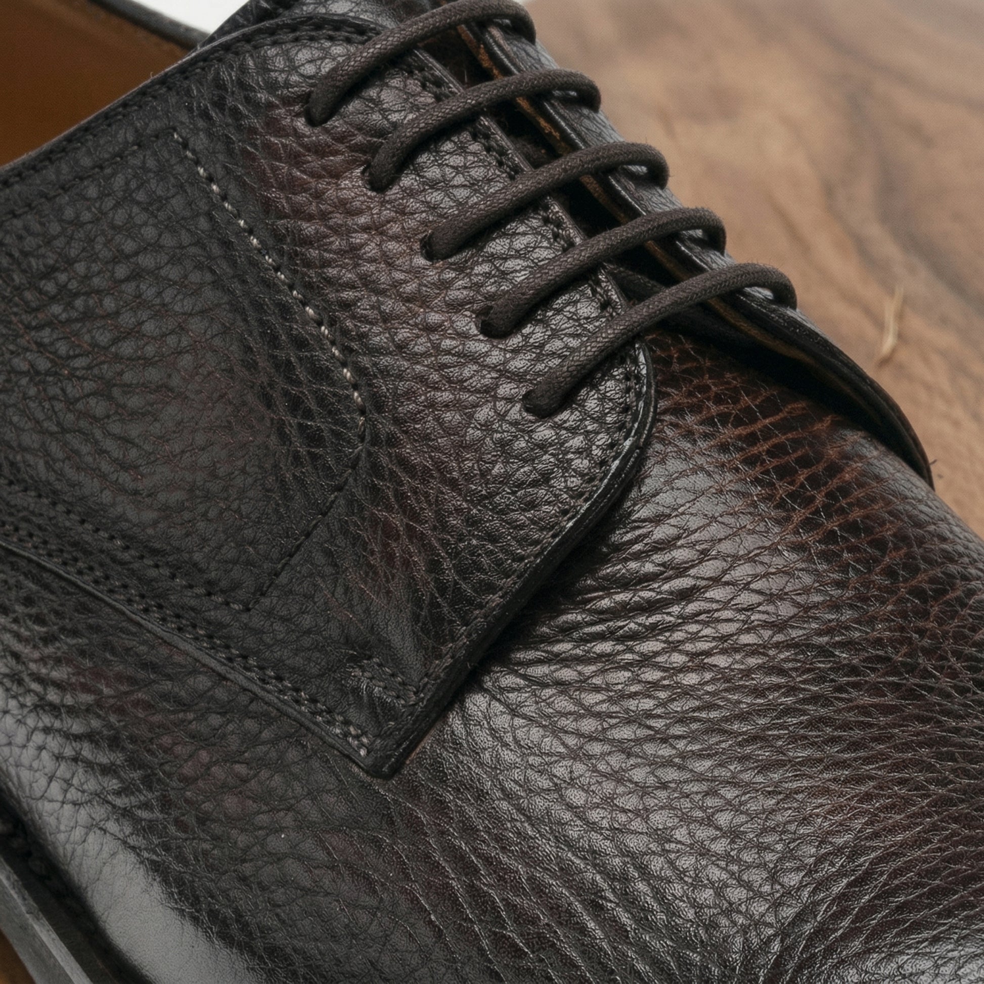 Height Increasing Brown Leather Scripton Chunky Derby Shoes - ITALIAN AW26