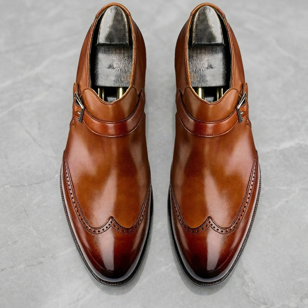 Tan Leather Alnwick Monk Strap Shoes - ITALIAN AW26