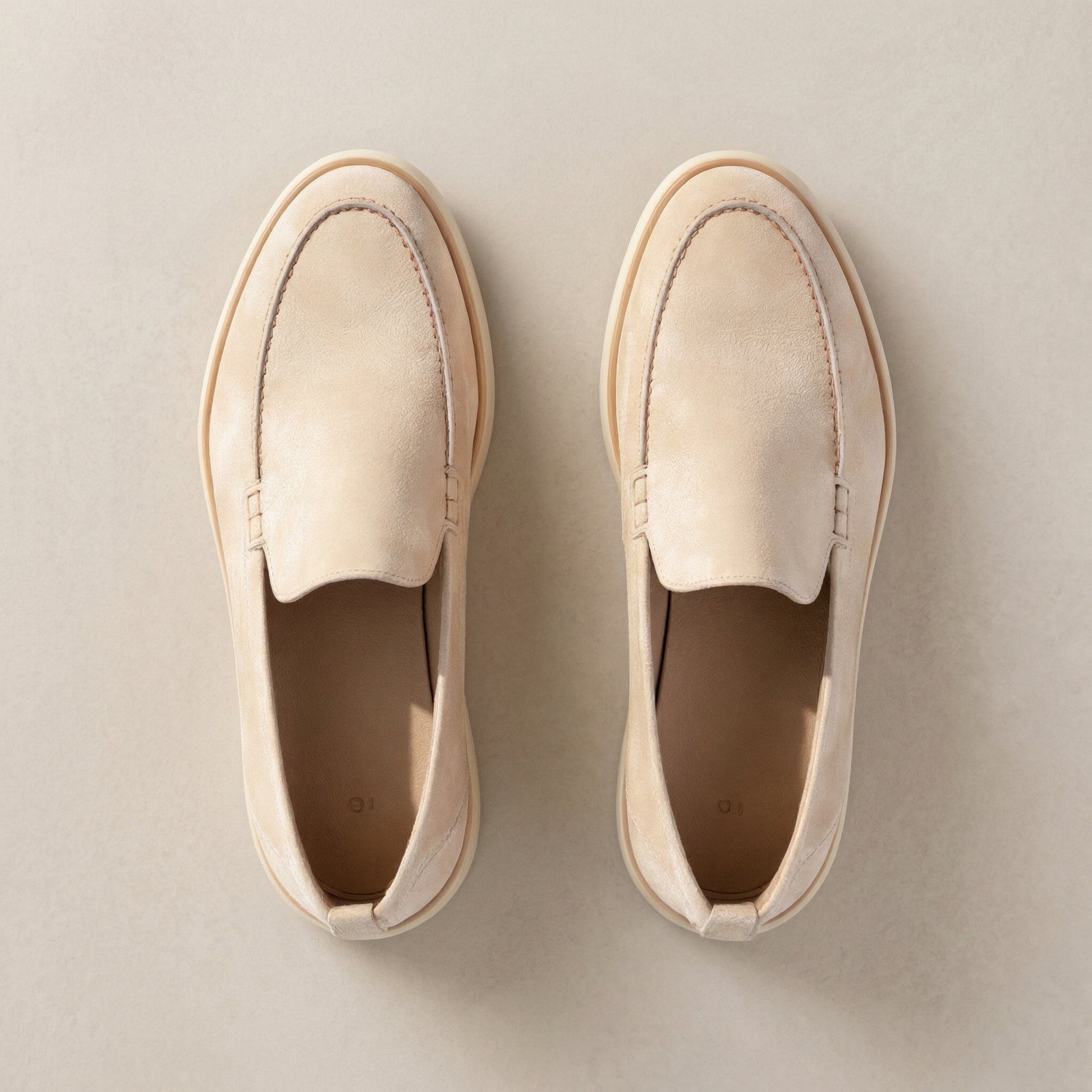 Cream Suede Libraria Loafers with White Soles - Summer 2024 Collection