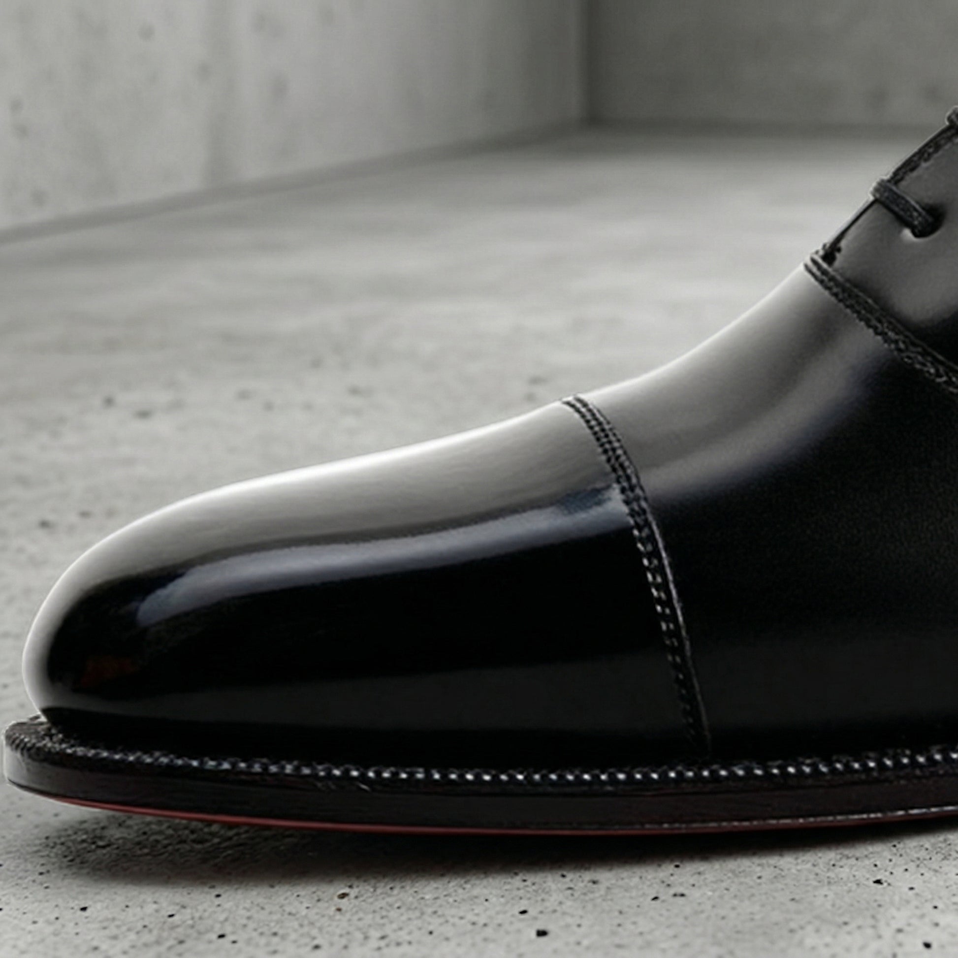 Height Increasing Black Leather Oruro Toe Cap Balmoral Oxford Shoes