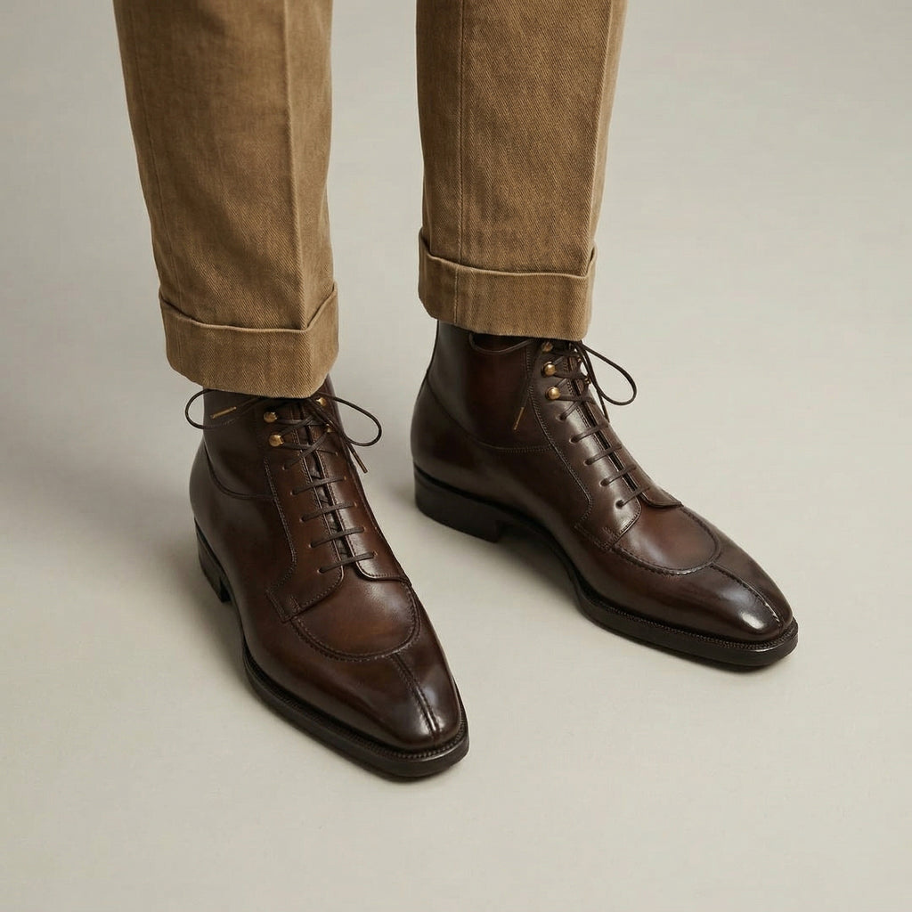 Brown Leather Vieste Lace Up Derby Boots - AW24