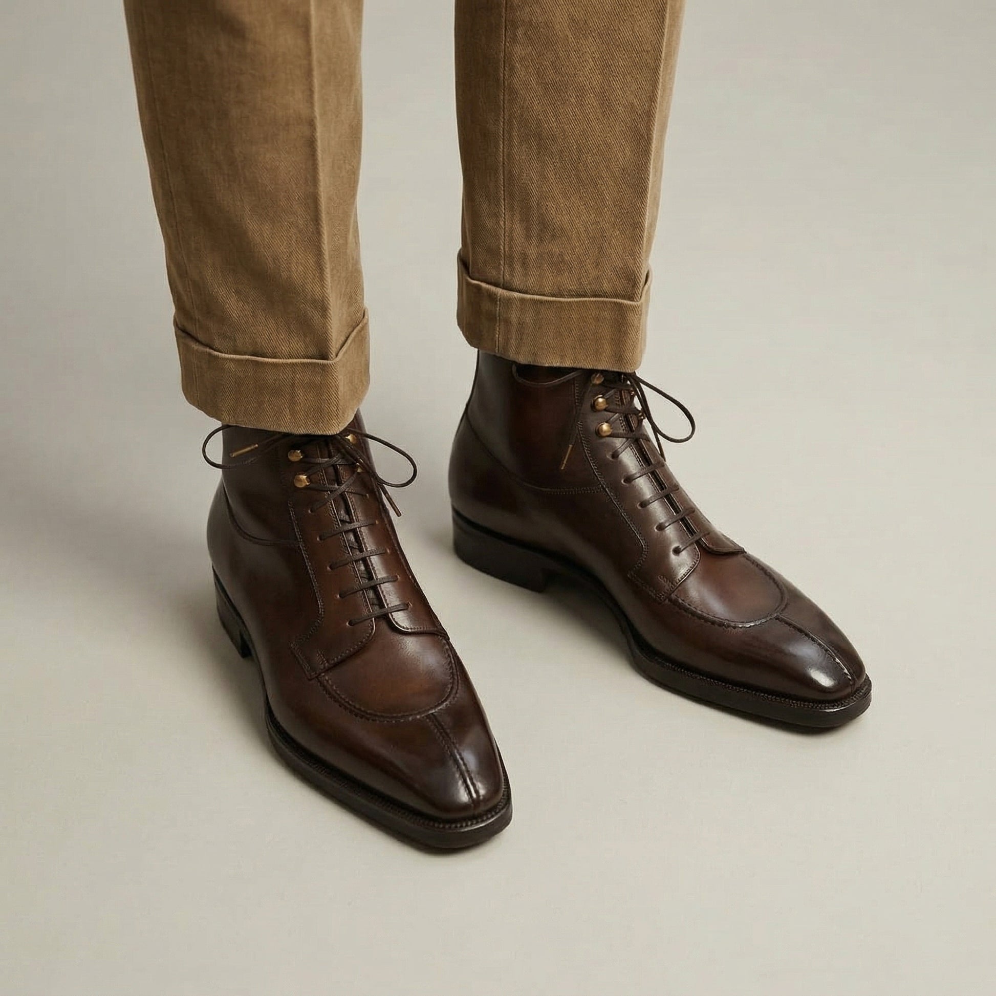 Brown Leather Vieste Lace Up Derby Boots - AW24