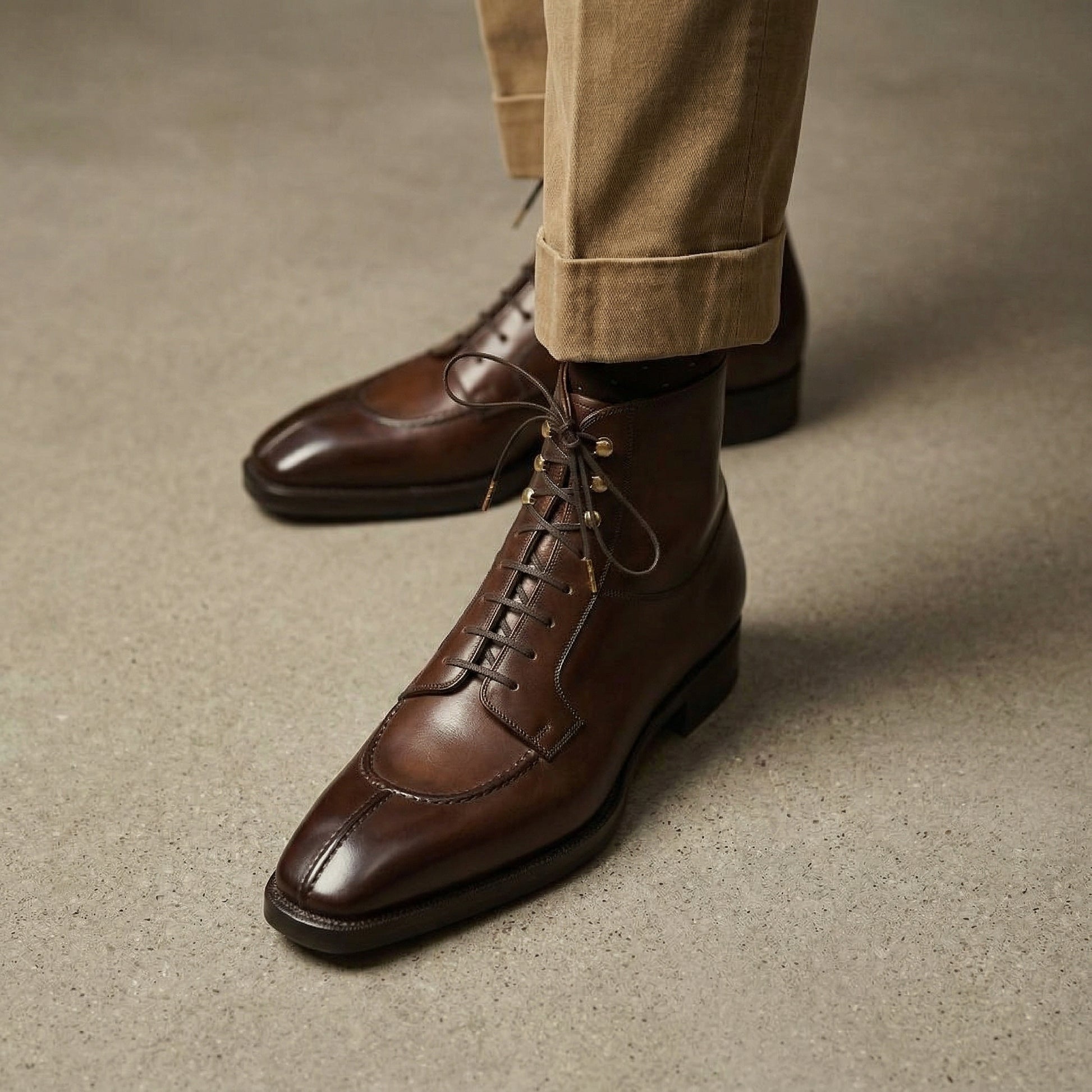 Brown Leather Vieste Lace Up Derby Boots - AW24