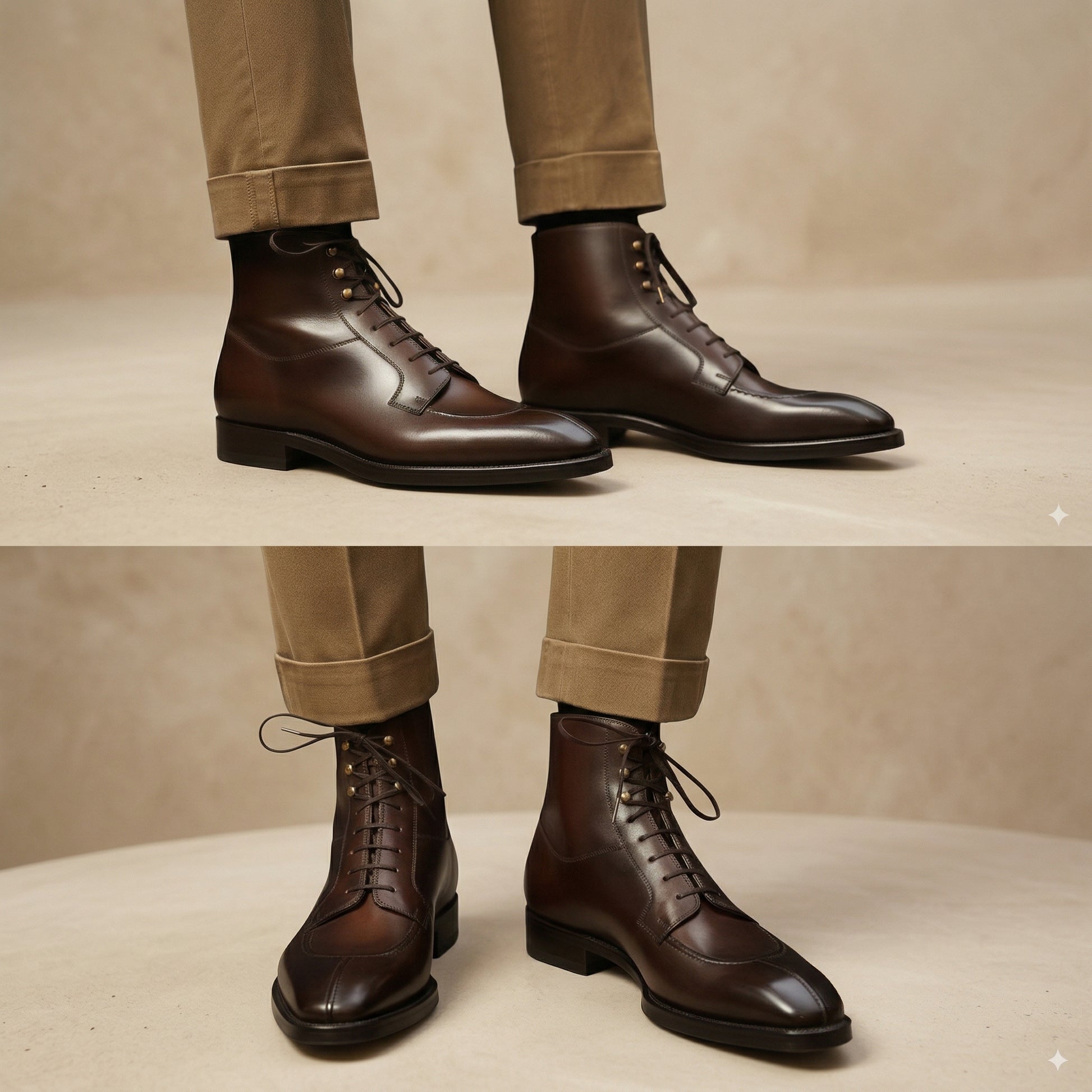 Brown Leather Vieste Lace Up Derby Boots - AW24