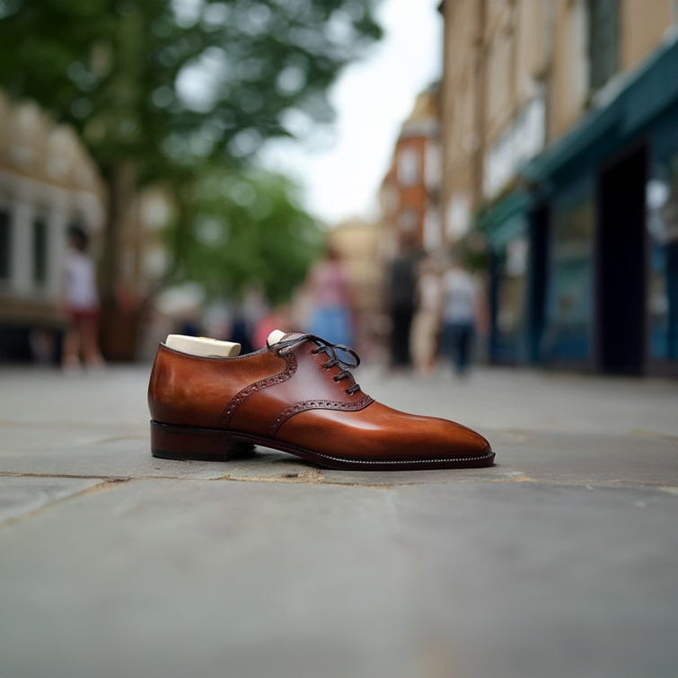 Tan Leather Elowen Brogue Oxfords - Formal Shoes - SS23 - ITALIAN AW26