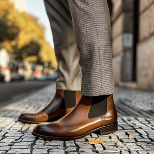 Luxury Edition - Artisian Made Brown Italian Leather Gesto Chelsea Boot