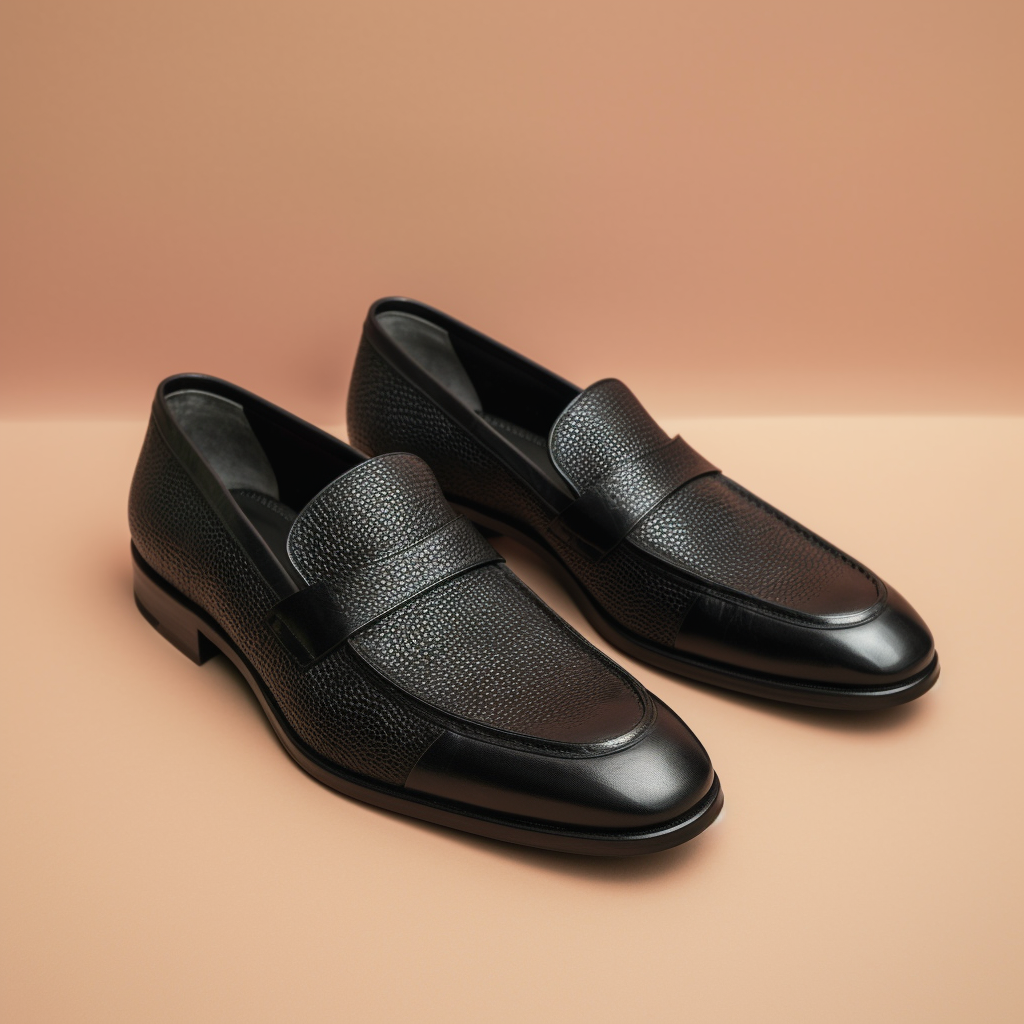 Black Goatskin Slip-On Loafers