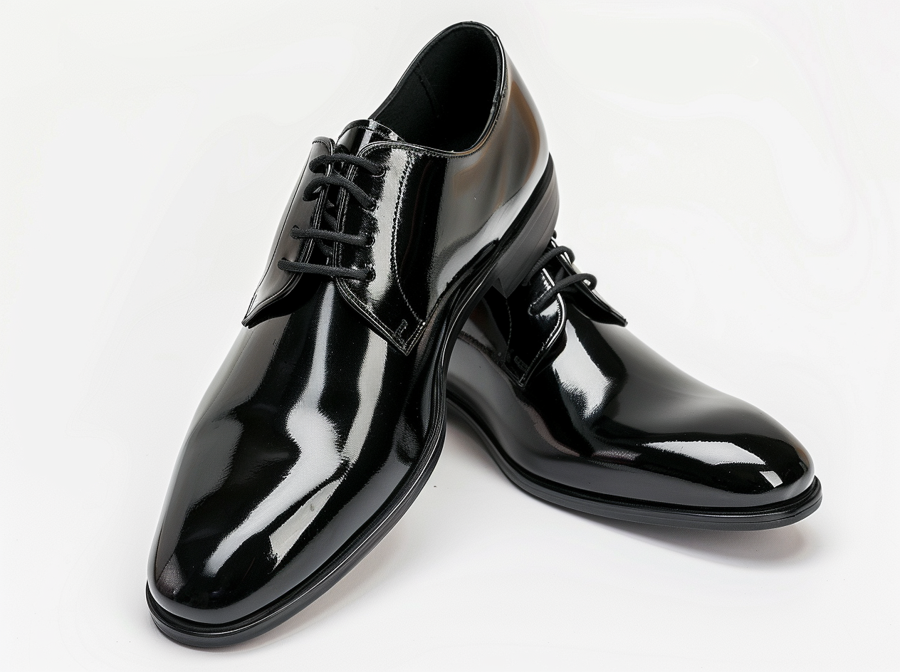 Black Leather Wheatfield Oxford with Pointed Toe Cap - Summer 2024 Collection