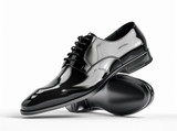 Black Leather Wheatfield Oxford with Pointed Toe Cap - Summer 2024 Collection