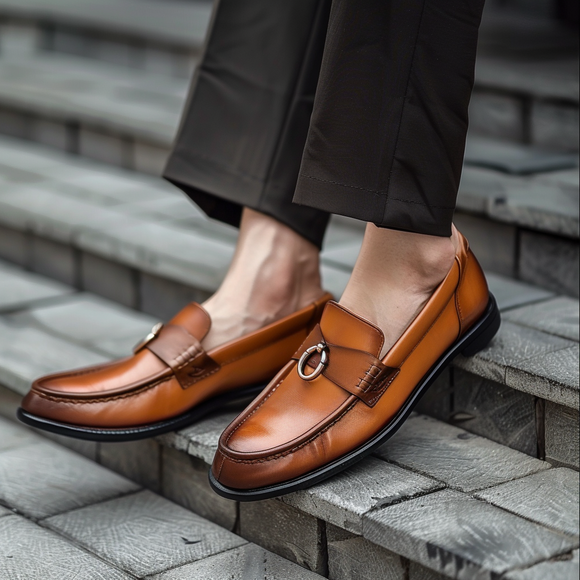Tan Leather Tread Slip-Ons Loafers Summer 2024 Collection