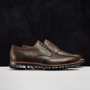 Brown Leather Eviatar Lace Up Derby Shoes with White Hybrid Sole 