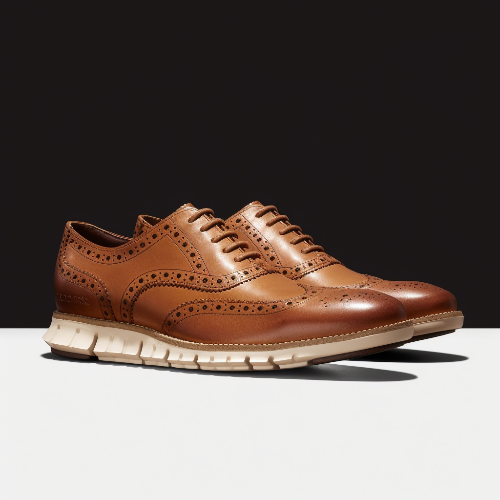 Tan Leather Evaristo Lace Up Oxfords with White Hybrid Sole