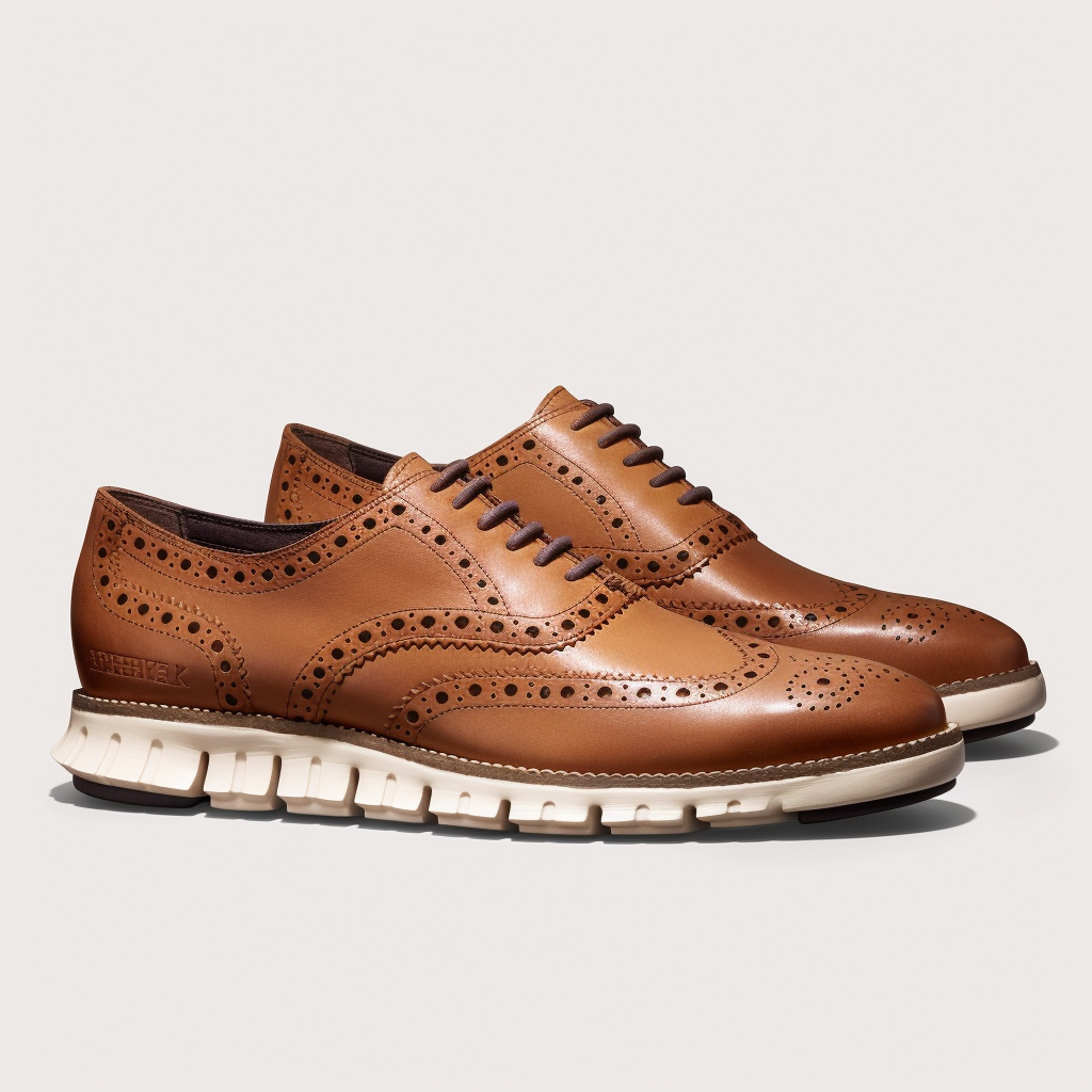 Tan Leather Evaristo Lace Up Oxfords with White Hybrid Sole