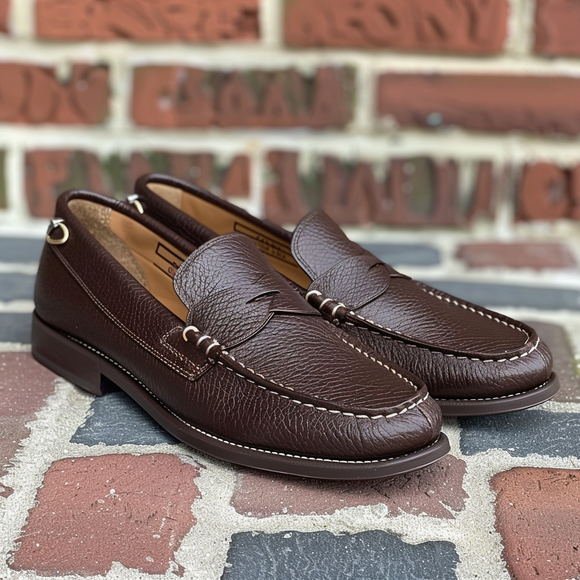 Brown Leather Relaxed Venetian Slip-On Loafers - Summer 2024 Collection