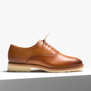 Tan Leather Evander Lace Up Oxfords with White Sole