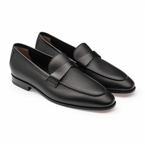 Black Leather Lucian Slip On Unlined Loafers - Comfort First Edition