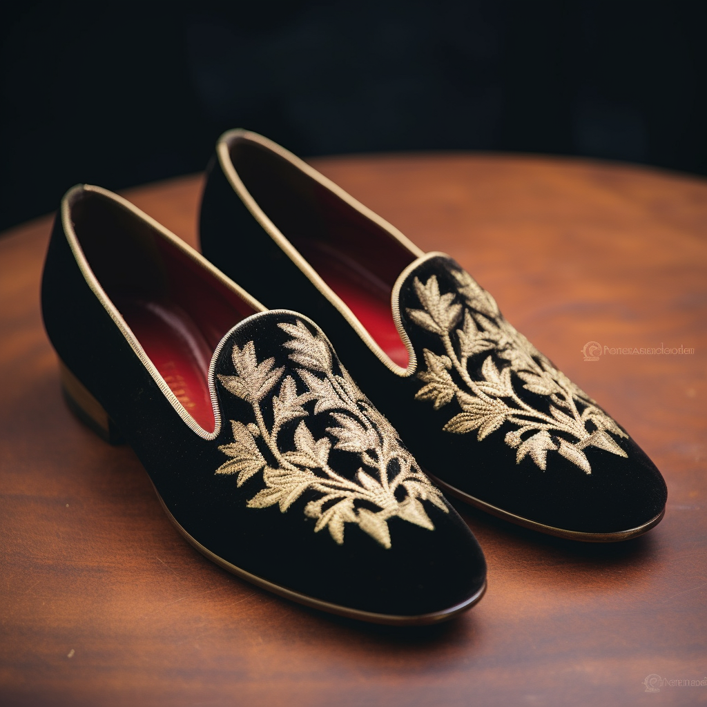Black Velvet Hand Work Zardozi Peshawari Loafers | Wedding Shoes for Groom | Shoes for Haldi Mehendi Sangeet