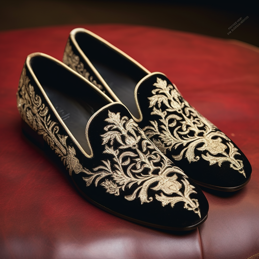 Black Velvet Hand Work Zardozi Peshawari Loafers | Wedding Shoes for Groom | Shoes for Haldi Mehendi Sangeet