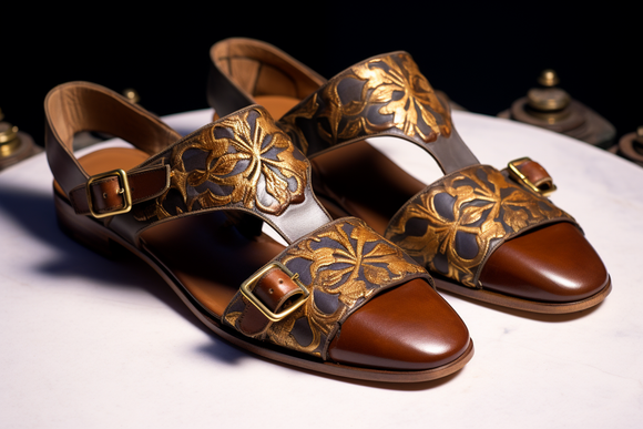 Brown Leather Peshawari Loafers | Wedding Shoes for Groom | Shoes for Haldi Mehendi Sangeet - Wedding Essentials