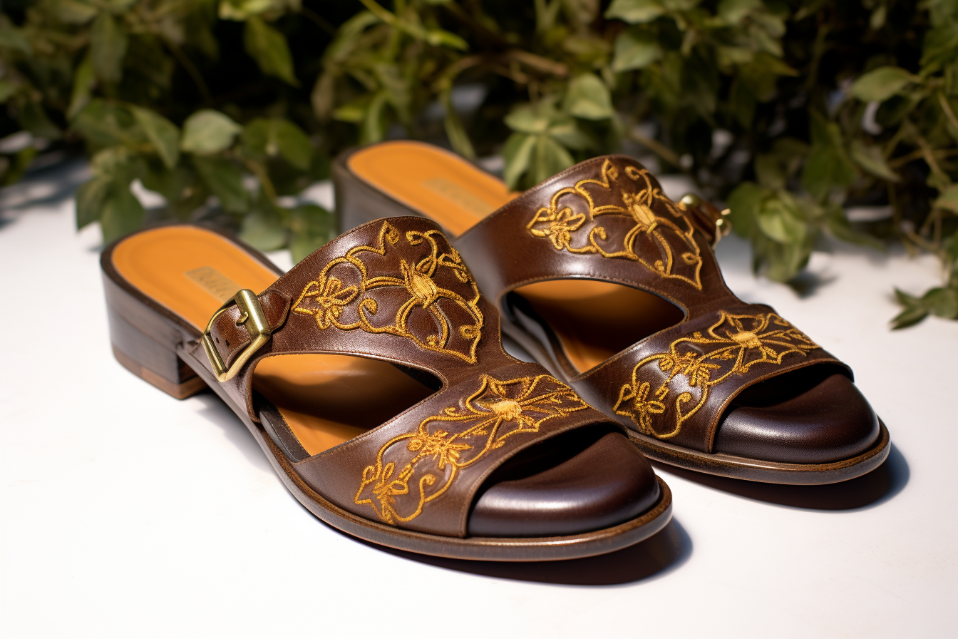 Brown Leather Hand Work Zardozi Peshawari Loafers | Wedding Shoes for Groom | Shoes for Haldi Mehendi Sangeet