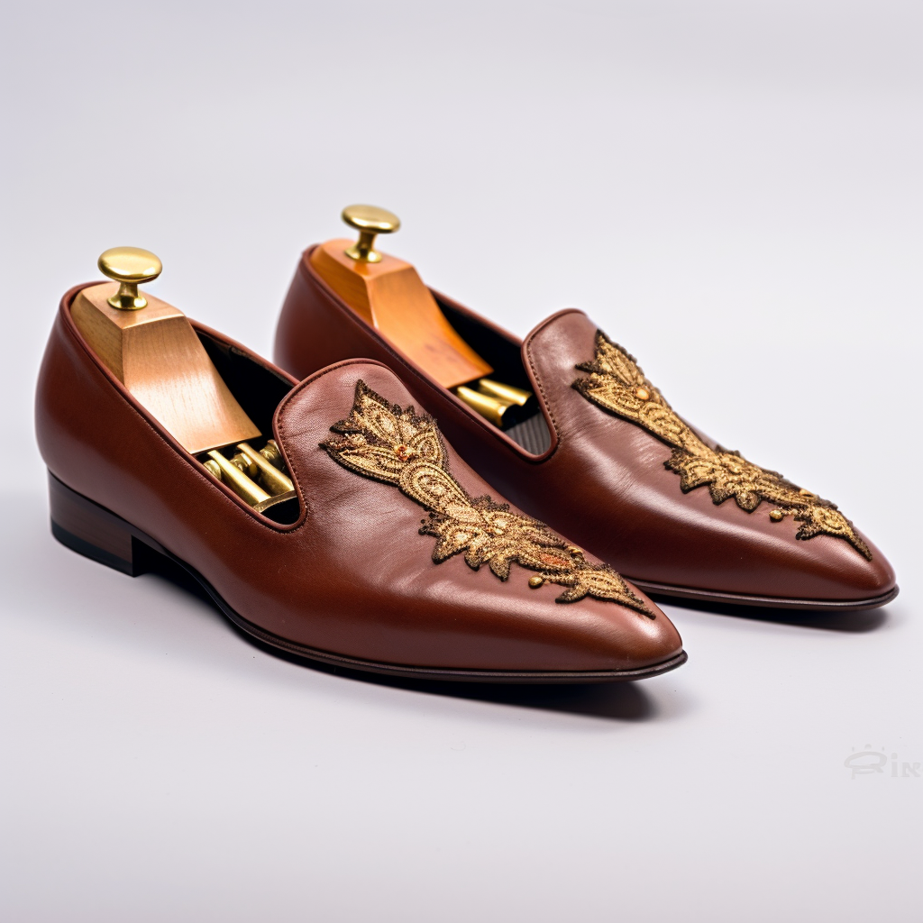Burgundy Leather Hand Work Zardozi Peshawari Loafers | Wedding Shoes for Groom | Shoes for Haldi Mehendi Sangeet