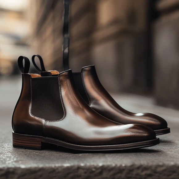 Brown Leather Astorga Toecap Chelsea Boots -Summer 2024 Collection