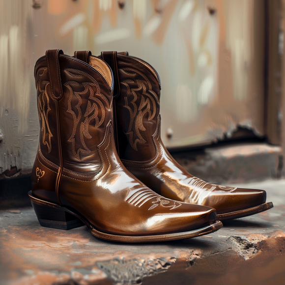 Height Increasing Brown Bastrop Slip On Zipper Western Cowboy Boots - Summer 2024 Collection
