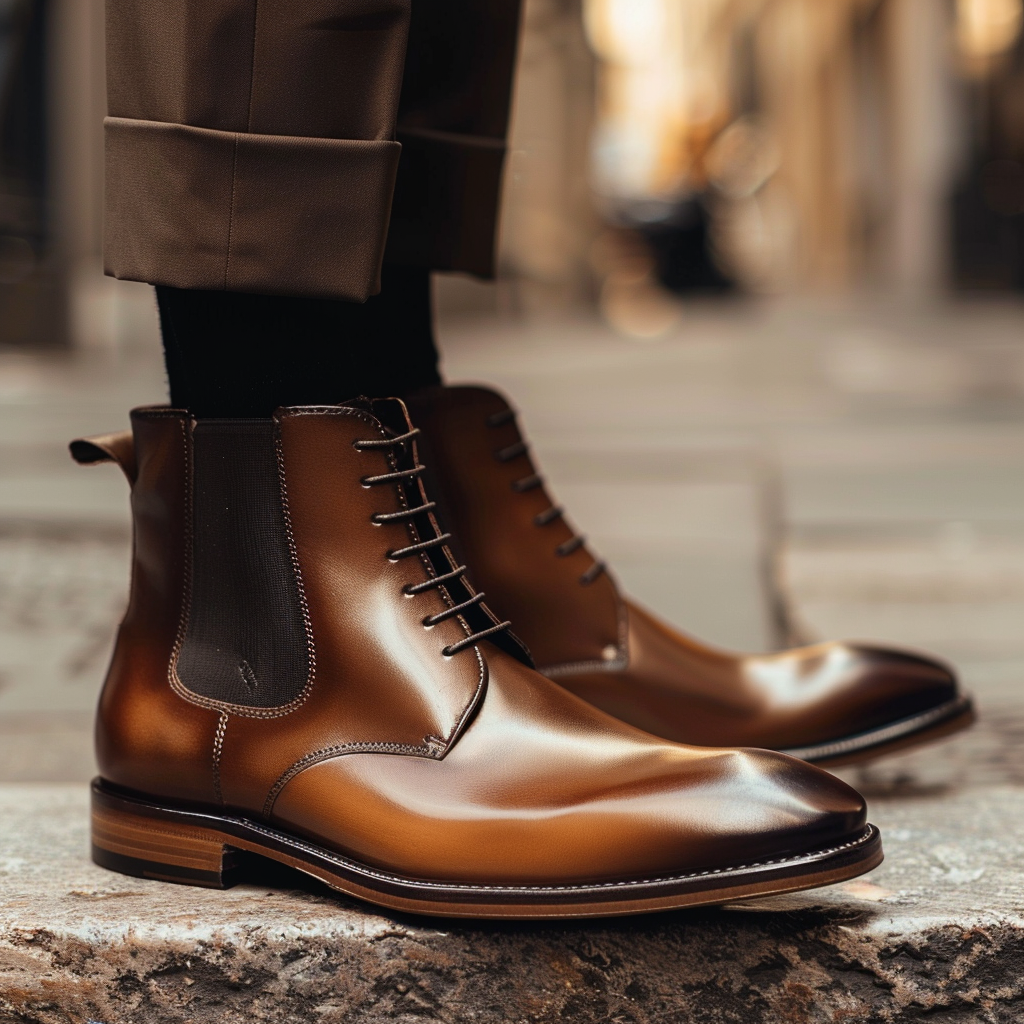 Cognac leather chelsea boots clearance