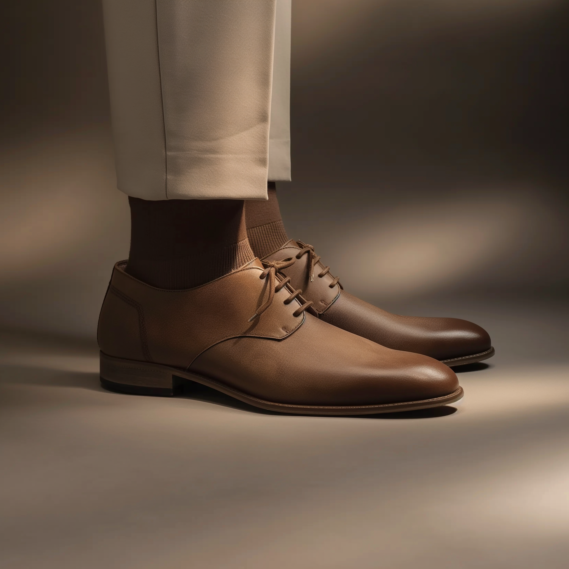 Tan Leather Classic Cadence Derby Oxford Shoes - Summer 2024 Collection