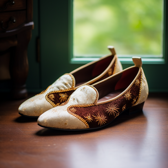 White Velvet Peshawari Loafers | Wedding Shoes for Groom | Shoes for Haldi Mehendi Sangeet