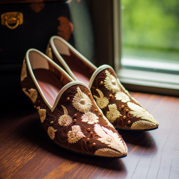 Brown Velvet Peshawari Loafers | Wedding Shoes for Groom | Shoes for Haldi Mehendi Sangeet