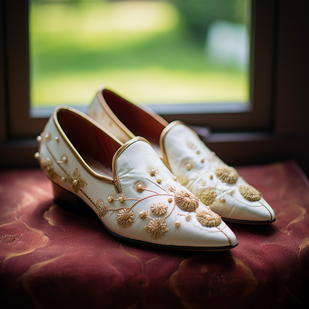 White Velvet Hand Work Zardozi Peshawari Loafers | Wedding Shoes for Groom | Shoes for Haldi Mehendi Sangeet