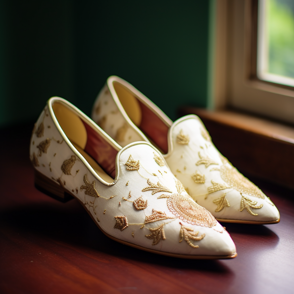 White Velvet Hand Work Zardozi Peshawari Loafers | Wedding Shoes for Groom | Shoes for Haldi Mehendi Sangeet