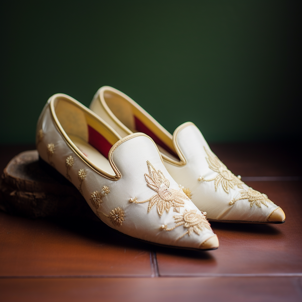 White Velvet Peshawari Loafers 