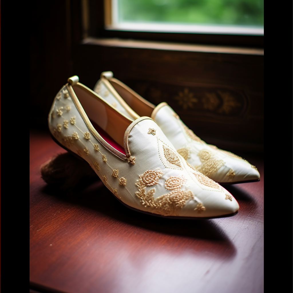 White Velvet Peshawari Loafers