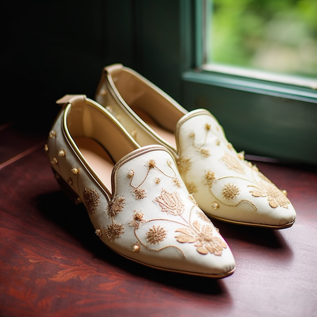 White Velvet Peshawari Loafers 