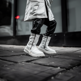 White Leather Rapid Rovers Zipper Boots - Summer 2024 Collection