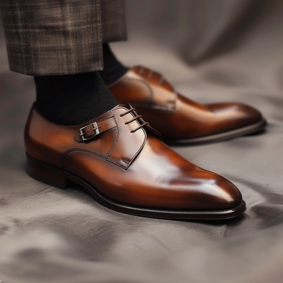 Tan Leather Desert Dapper Derby Oxford Shoes - Summer 2024 Collection