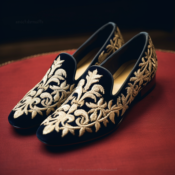 Black Velvet Peshawari Loafers | Wedding Shoes for Groom | Shoes for Haldi Mehendi Sangeet