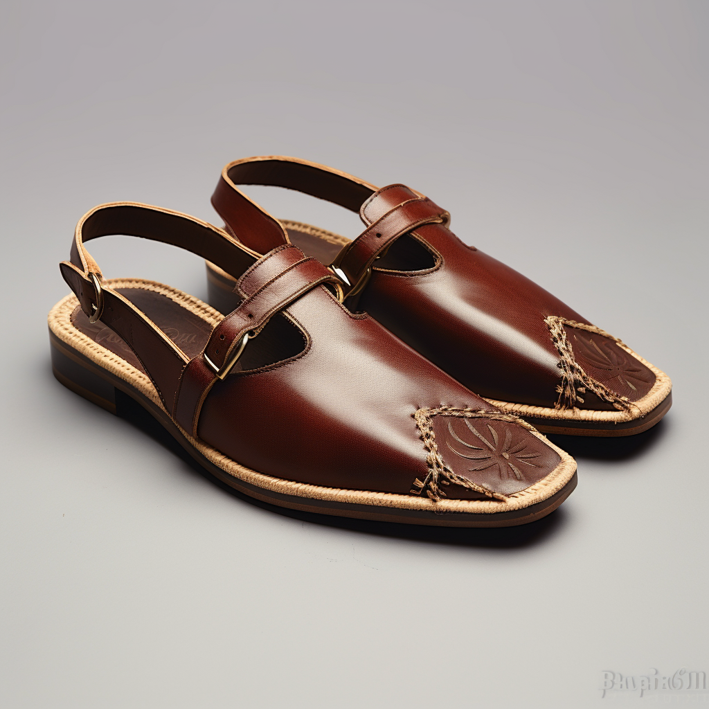 Brown Leather Handmade Zardozi Peshawari Sandal | Wedding Shoes for Groom | Shoes for Haldi Mehendi Sangeet