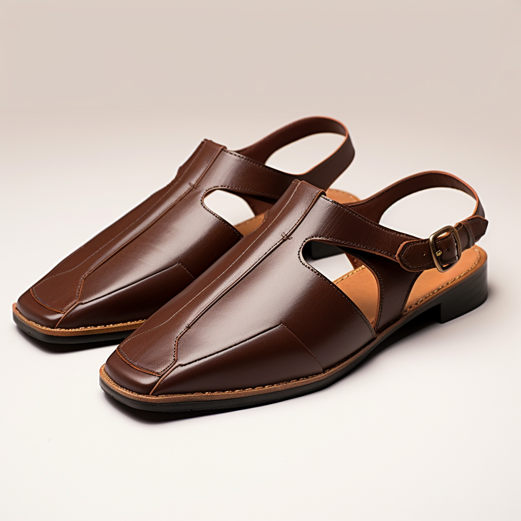 Brown Leather Peshawari Sandal | Wedding Shoes for Groom | Shoes for Haldi Mehendi Sangeet