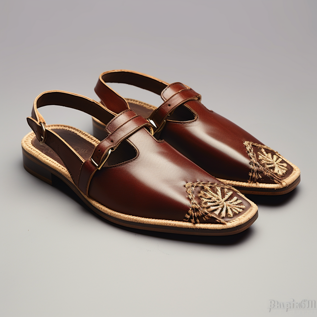 Brown Leather Handmade Zardozi Peshawari Sandal | Wedding Shoes for Groom | Shoes for Haldi Mehendi Sangeet